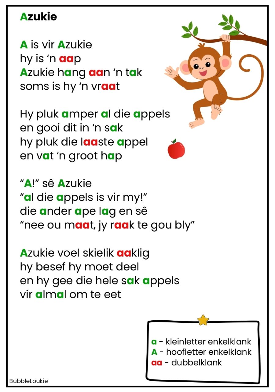 Azukie die Aap – Afrikaans Activity Book for Kids 6+ | R25